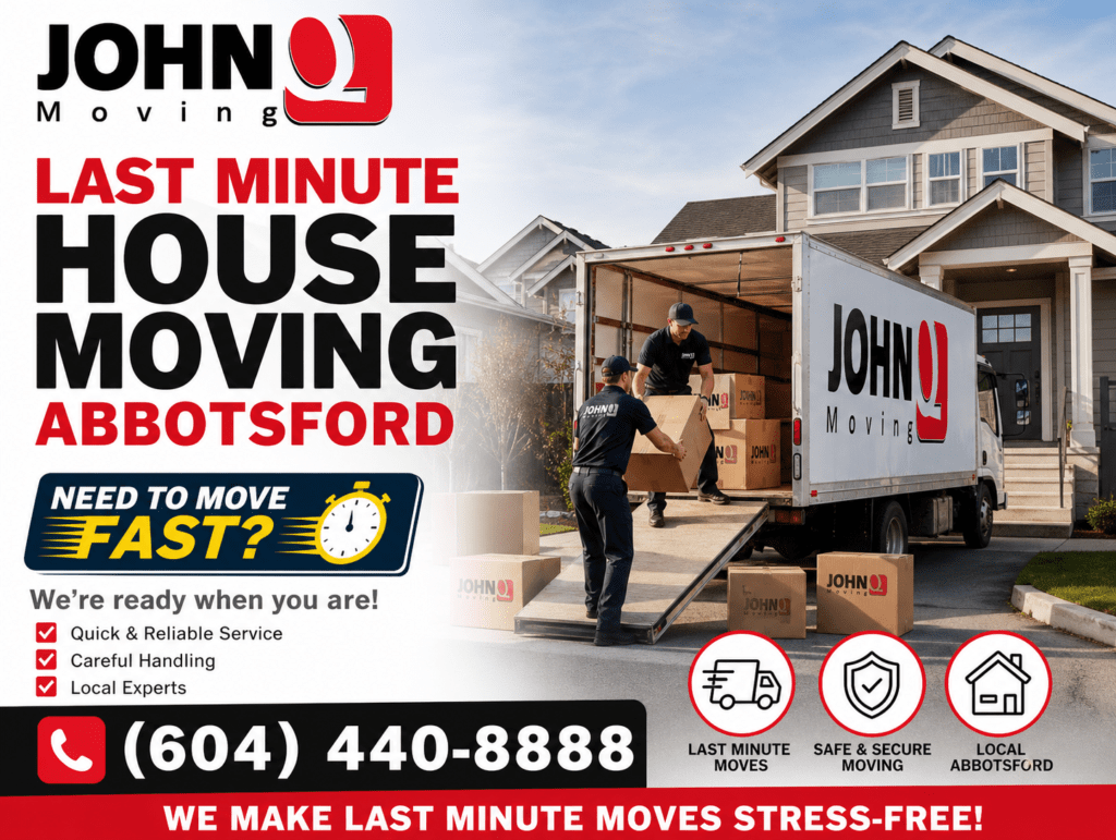 last minute house moving Abbotsford service for urgent home relocation