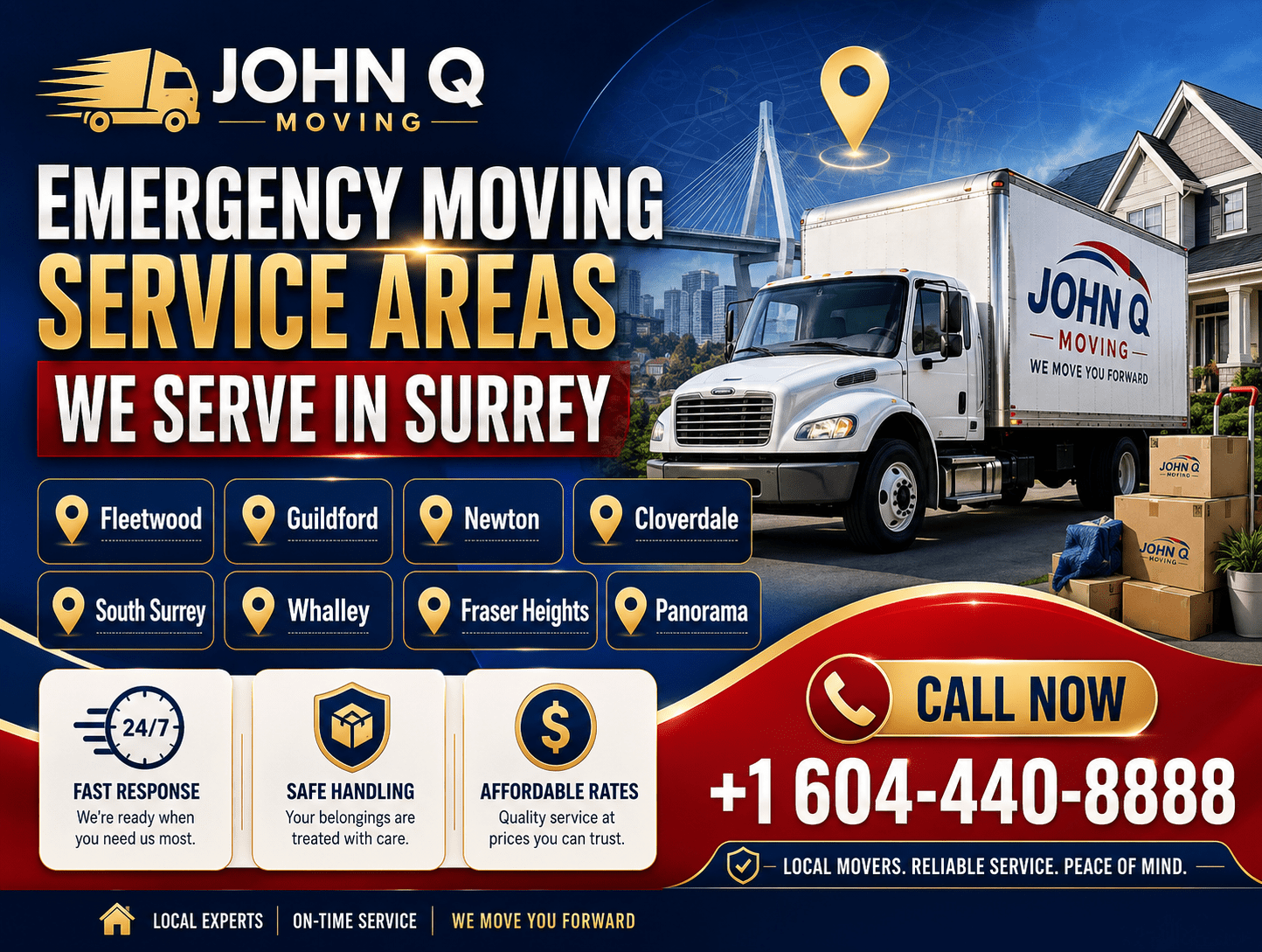 Emergency Moving Service Areas We Serve in Surrey