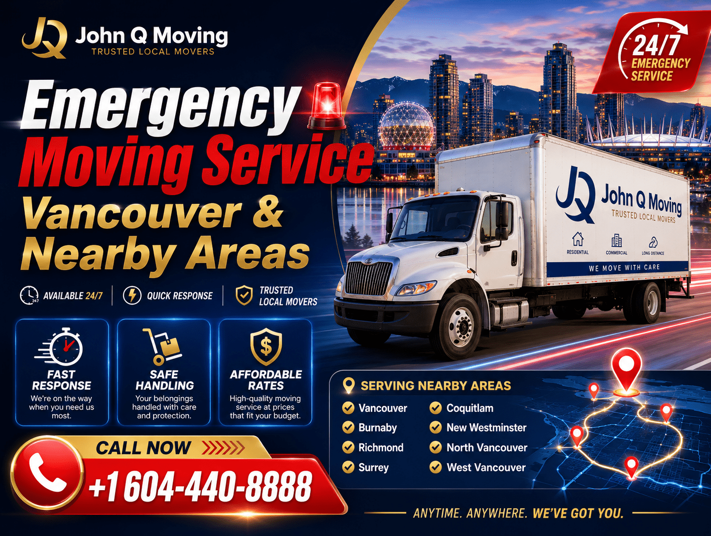 Emergency Moving Service Vancouver & Nearby Areas