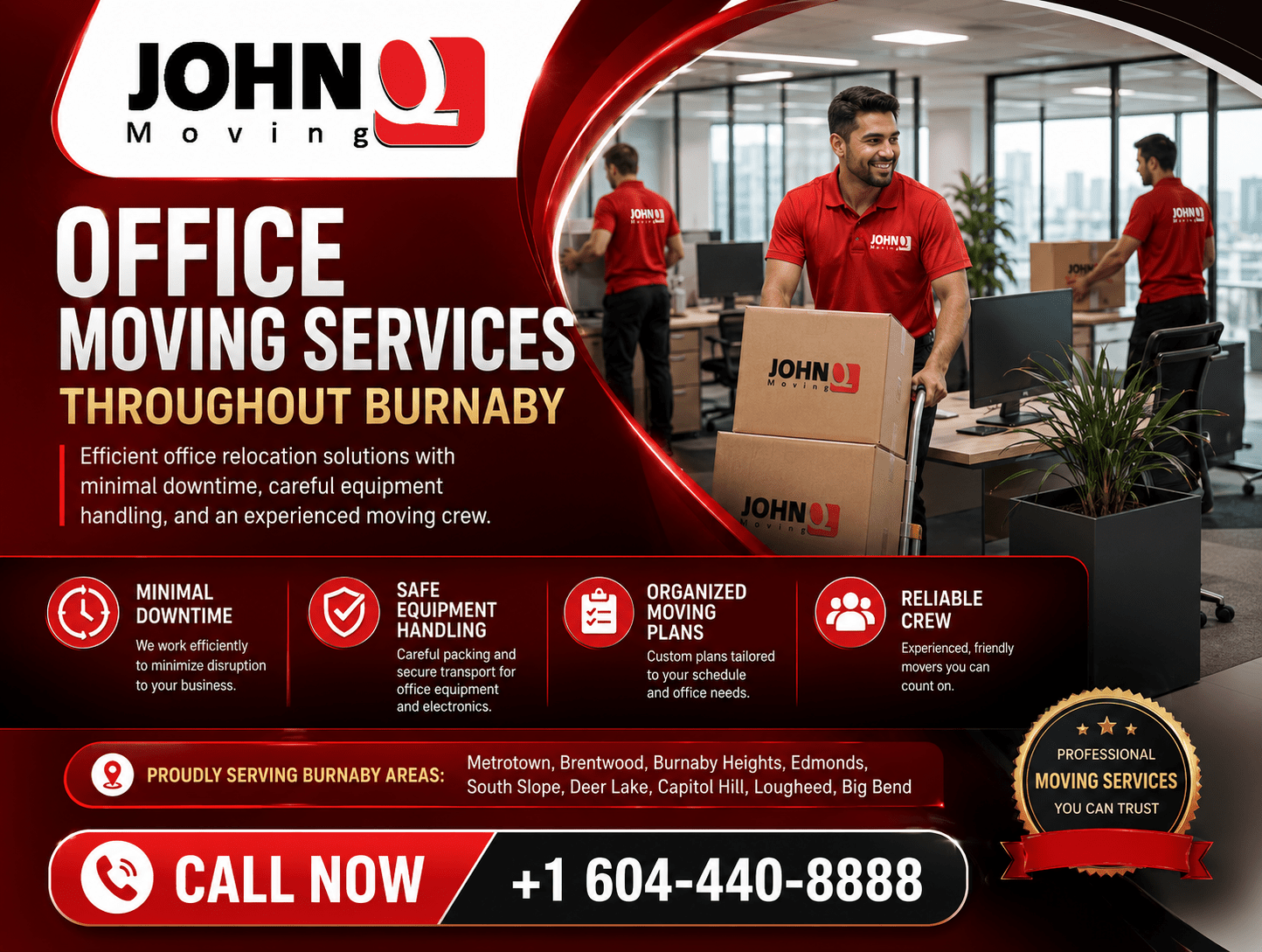 Office Moving Services Throughout Burnaby